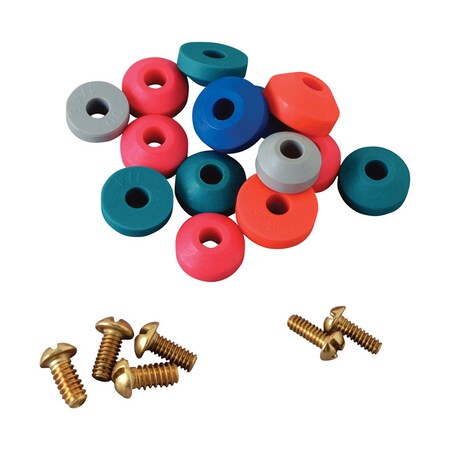 Brasscraft Bibb Screws and Washers Washer Assortment, Brass (Screws); Rubber (Washers), Chrome (Screws) Finish SC2163